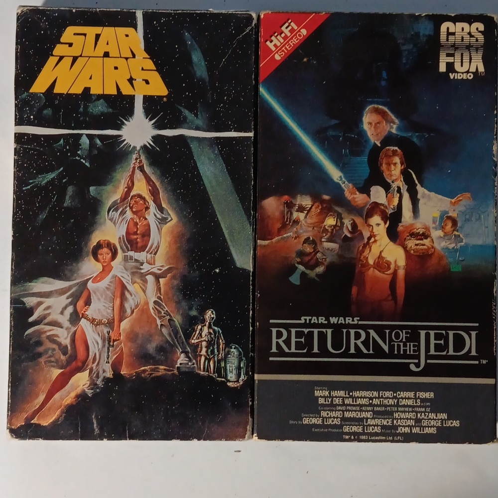 Vintage VHS Star Wars A New Hope, and Return Of The Jedi.